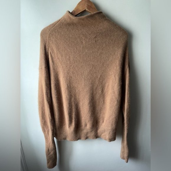 Aritzia Wilfred Luxe Cashmere Cyprie mock neck Sweater in rich chestnut large - Picture 8 of 14